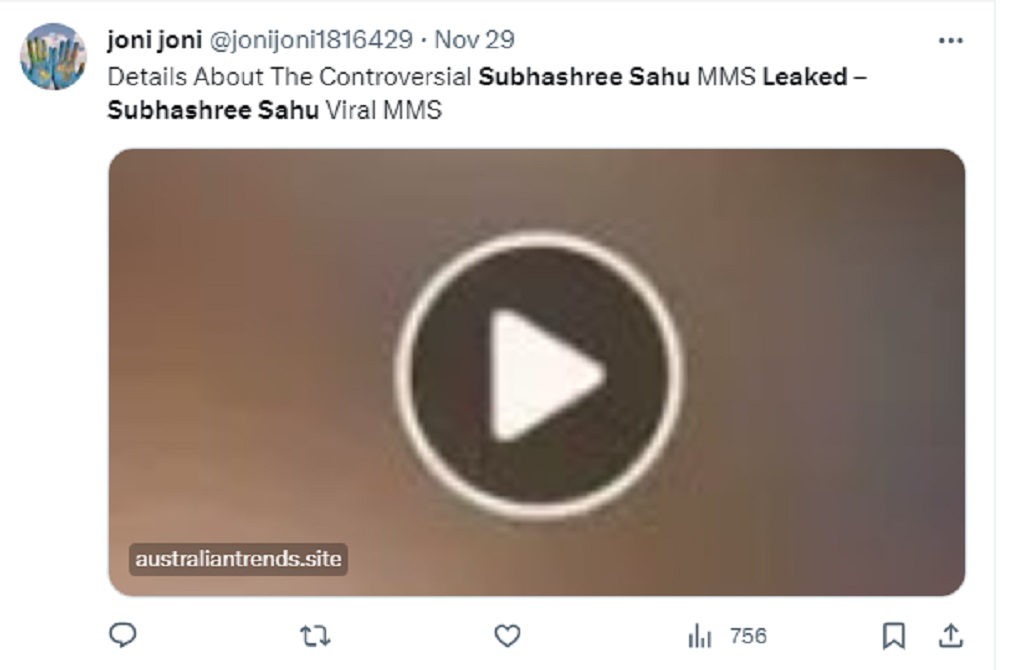 This tweet appears to discuss details about the controversial Subhashree Sahu MMS.